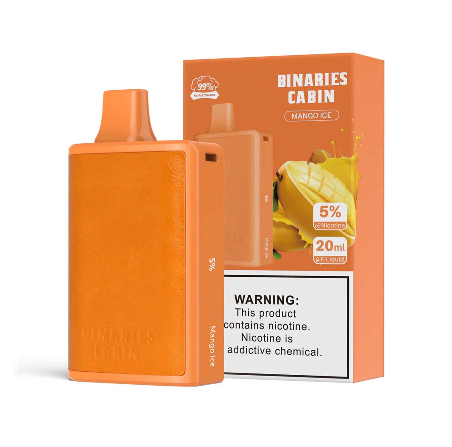 Binaries Cabin Disposable 10,000 Puff - Mango Ice 5% - BLANKZ!