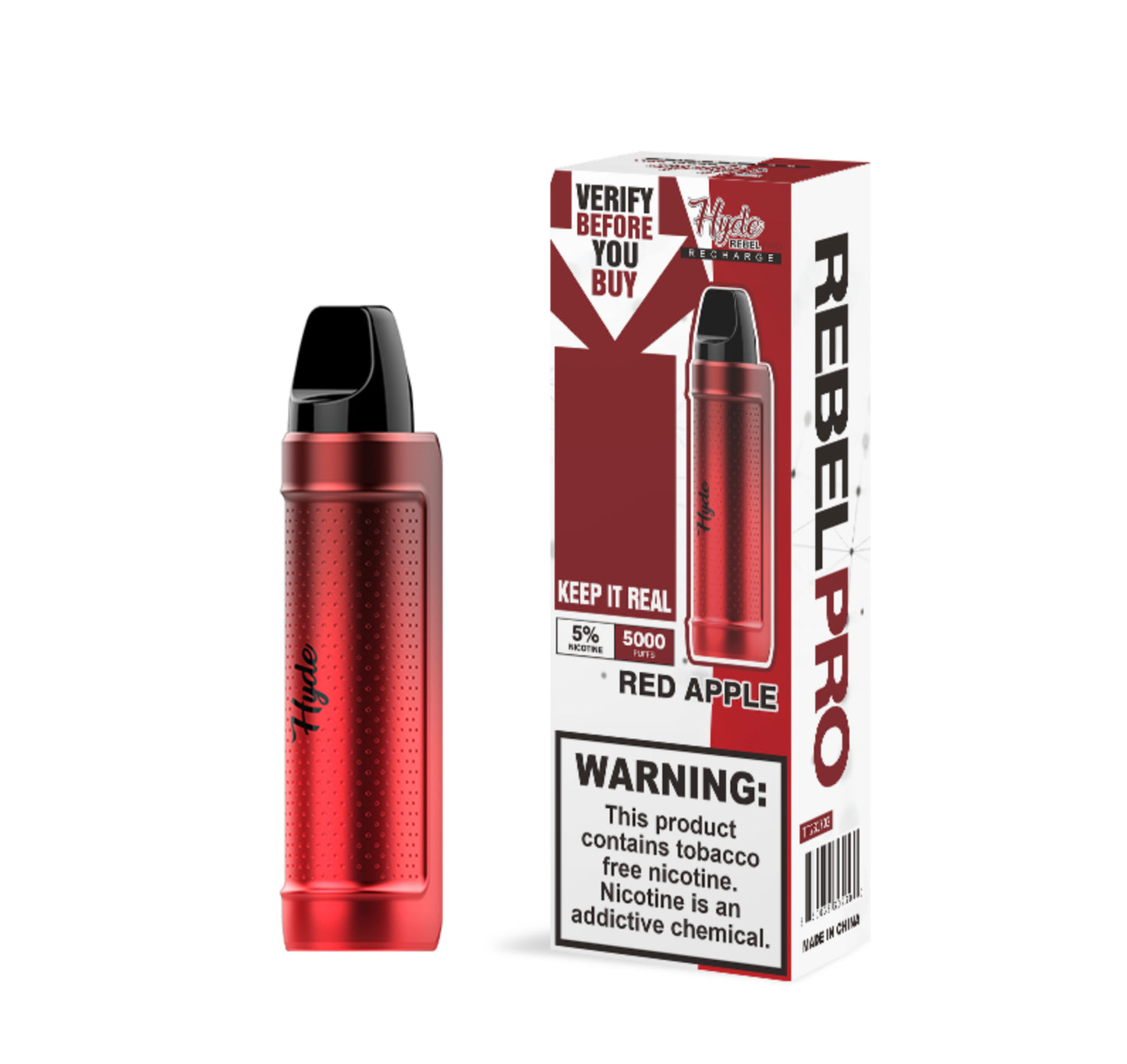 Hyde Rebel Pro Recharge 5000 Disposable - Red Apple - BLANKZ! Pods