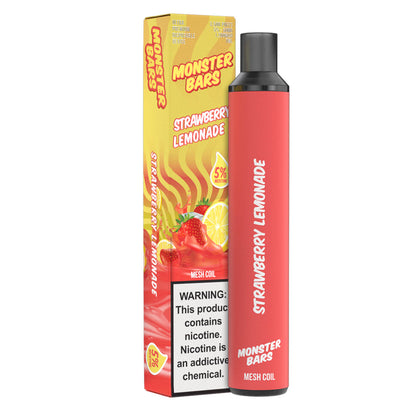 Monster Bars 3500 Puff Disposable - Strawberry Lemonade - BLANKZ!